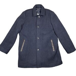 J.McLaughlin Coat Jacket Men's XL Navy Wool Cashmere Blend Soft Quiet Minimalist